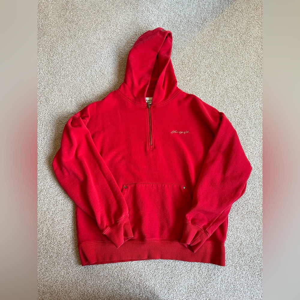 YoungLA Red Half Zip Hoodie Size Small slightly used